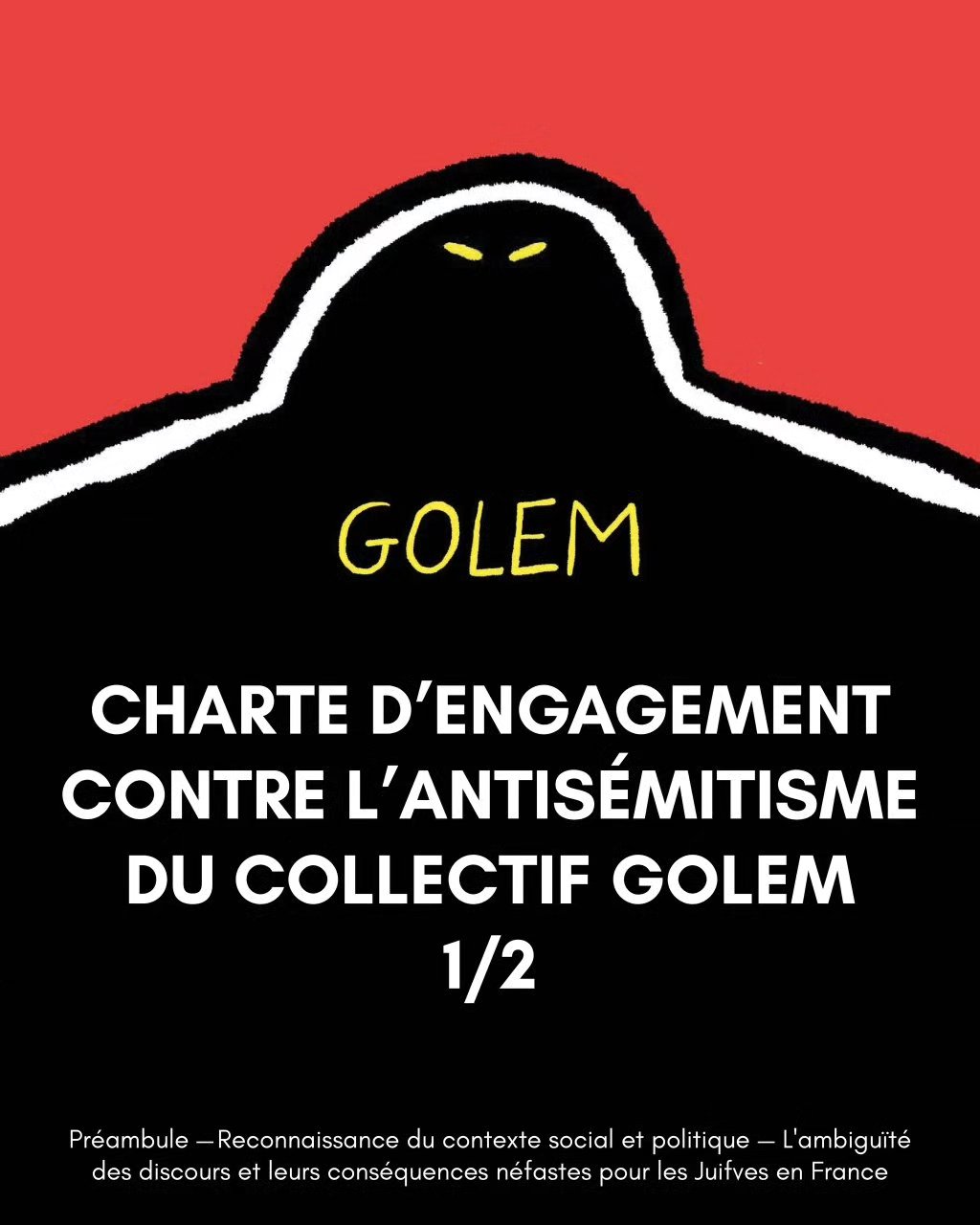 CHARTE D’/ENGAGEMENT CONTRE L’ANTISEMITISME DU COLLECTIF GOLEM — slide 1