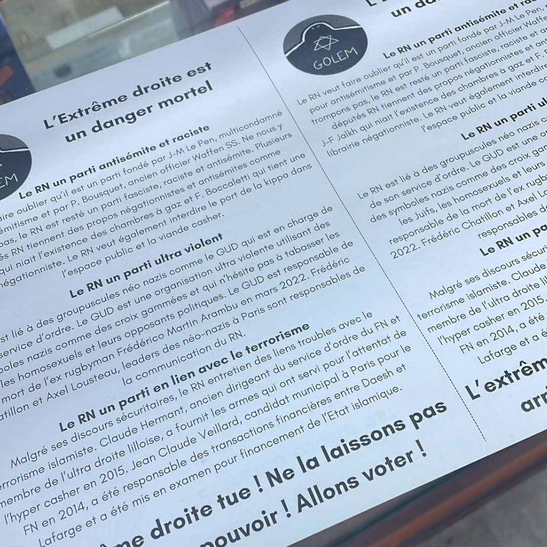 Distribution de tracts contre l’extrême droite — slide 1