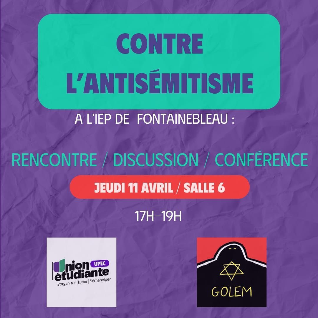 Discussion à l’IEP Fontainebleau sur l’antisémitisme — slide 1