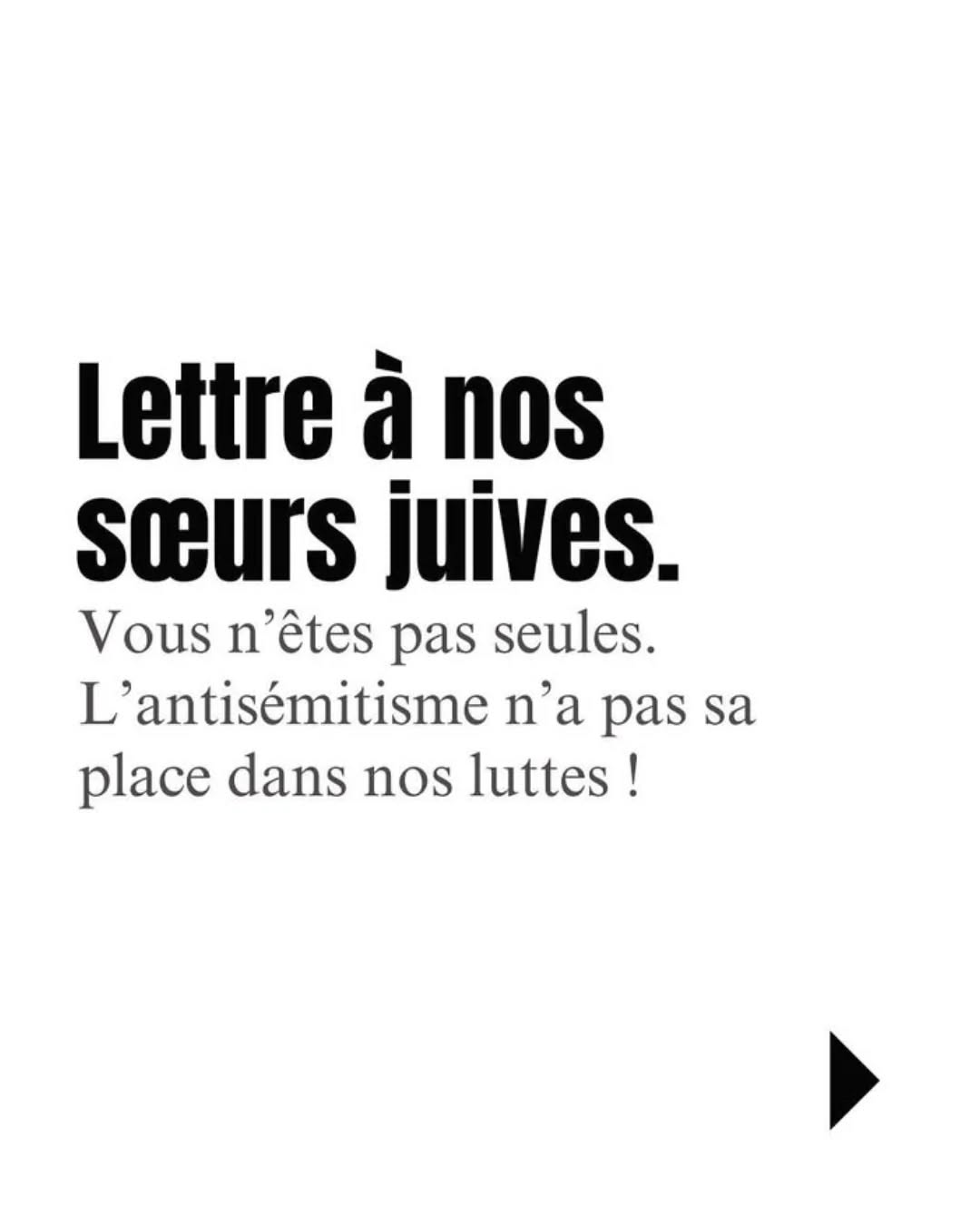 Lettre à nos sœurs juives Vous n’êtes pas seules. — slide 1