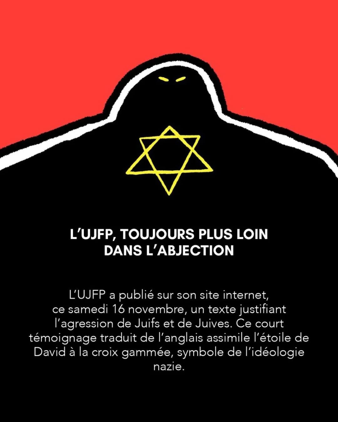 L’UJFP, TOUJOURS PLUS LOIN DANS L’ABJECTION — slide 1