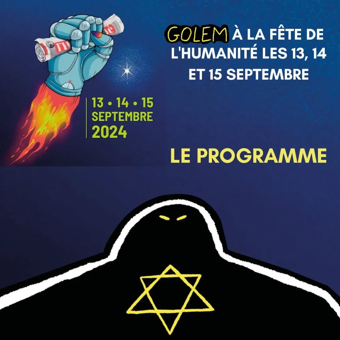 GOLEM ALA FETE DE L'HUMANITE LES 13, 14 # ET 15 SEPTEMBRE 13-14-15 — slide 1