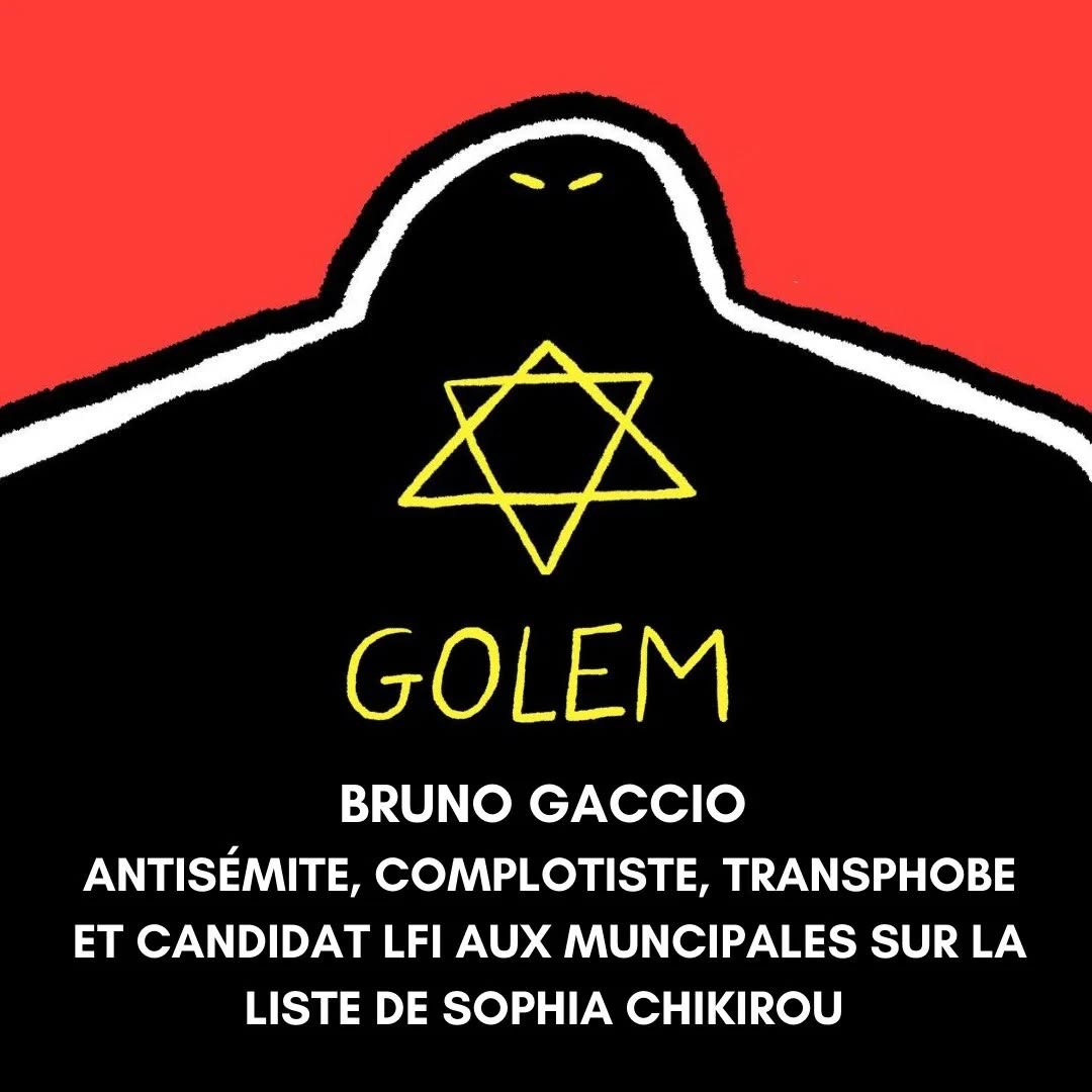 BRUNO GACCIO ANTISEMITE, COMPLOTISTE, TRANSPHOBE ET CANDIDAT LFIl AUX MUNCIPALES SUR LA — slide 1